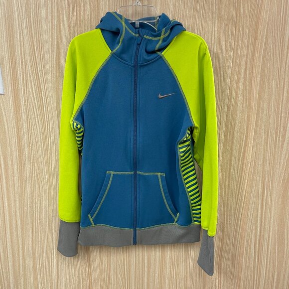 Nike Blue Colorblock Hoodie size Medium - Picture 1 of 6